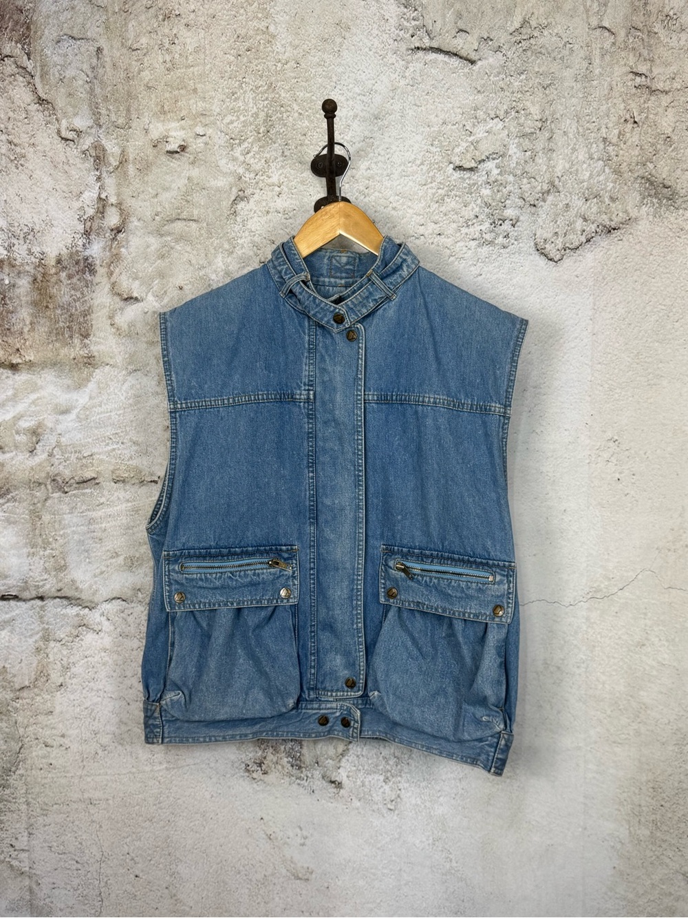 Vintage Liz Claiborne Denim Utility Vest Y2K 90s Sleeveless Jacket